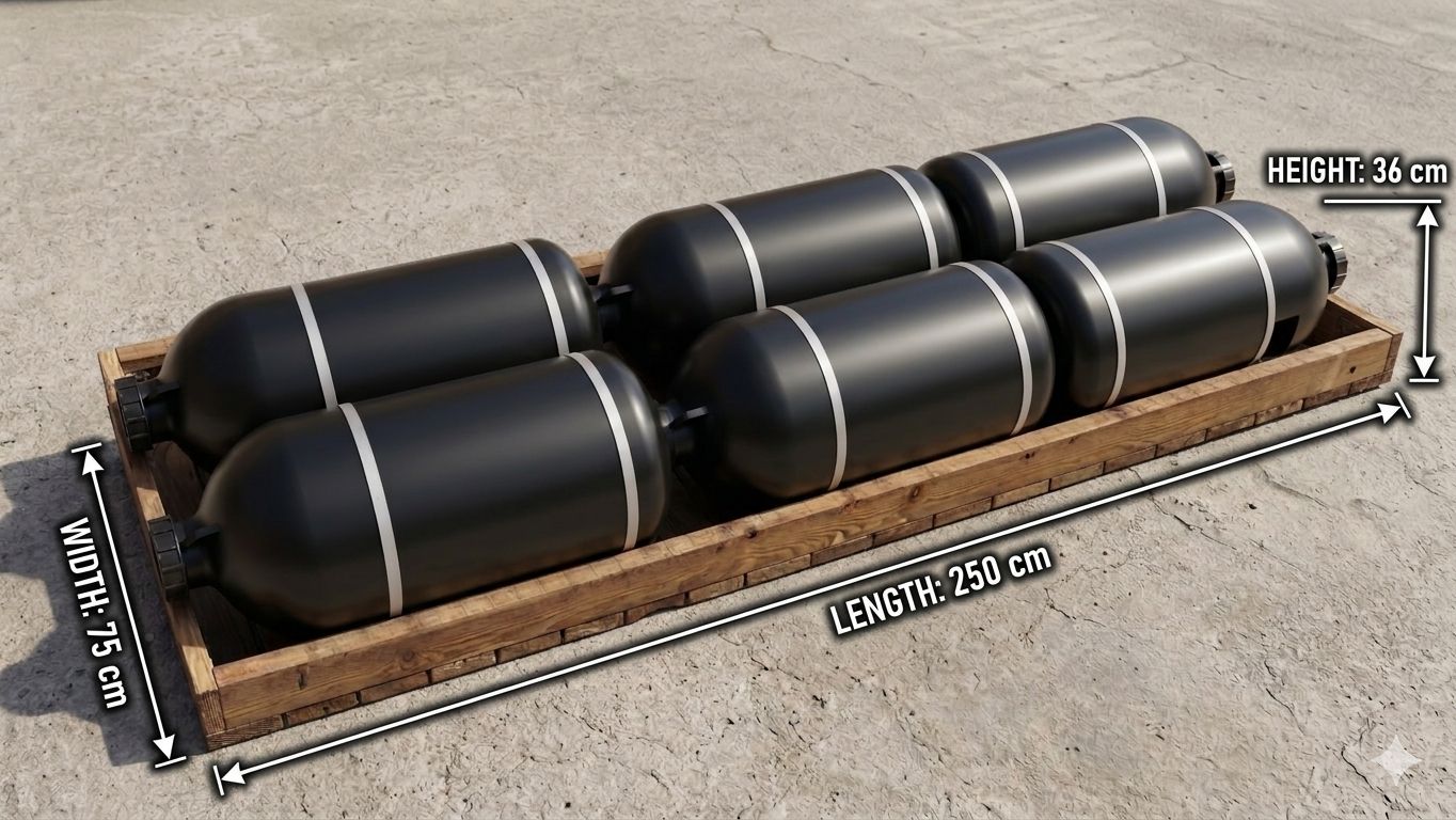 floating deck with measuremets on plastic barrels