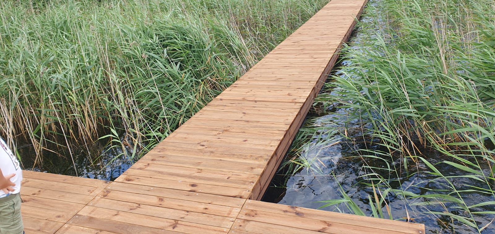 wooden floating platform