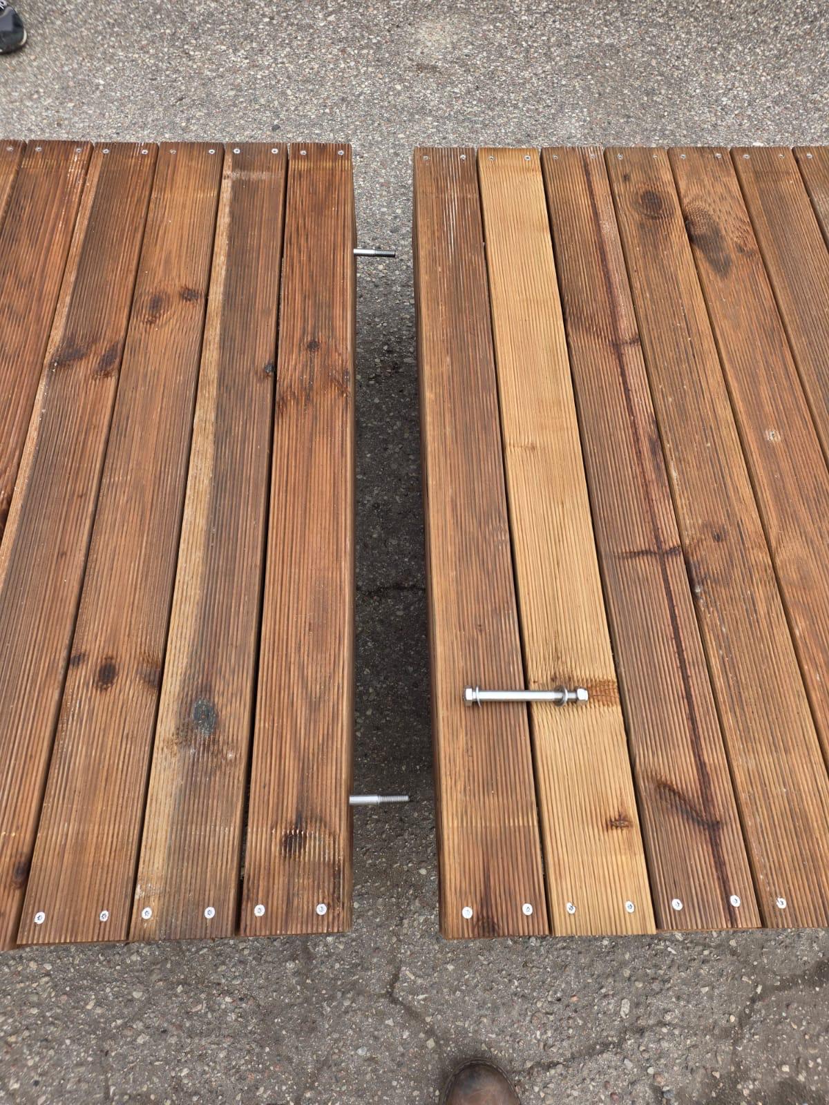 wooden pontoon preparation 6 floating decks, wooden bridges