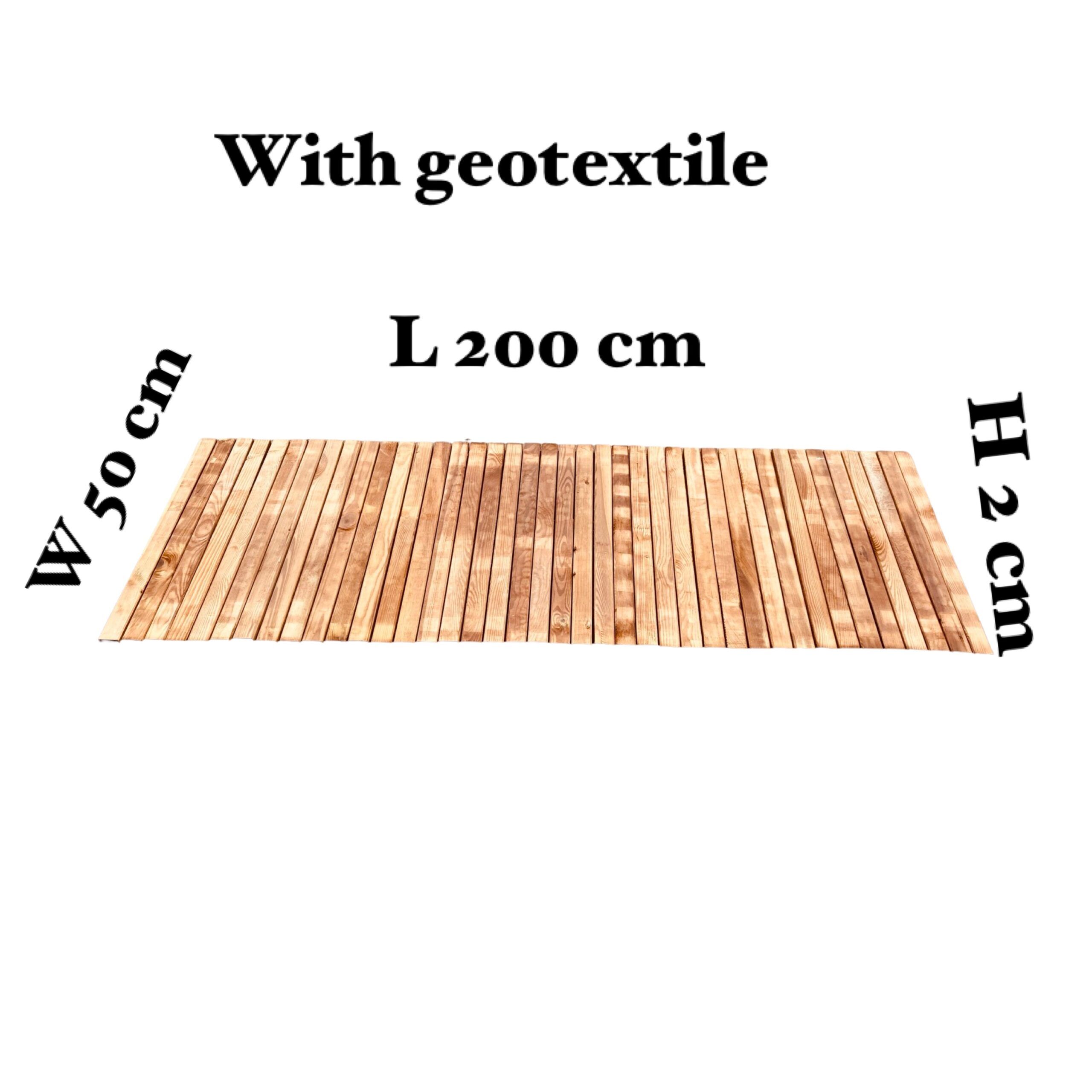 rollout walkway with geotextile for greenhouses