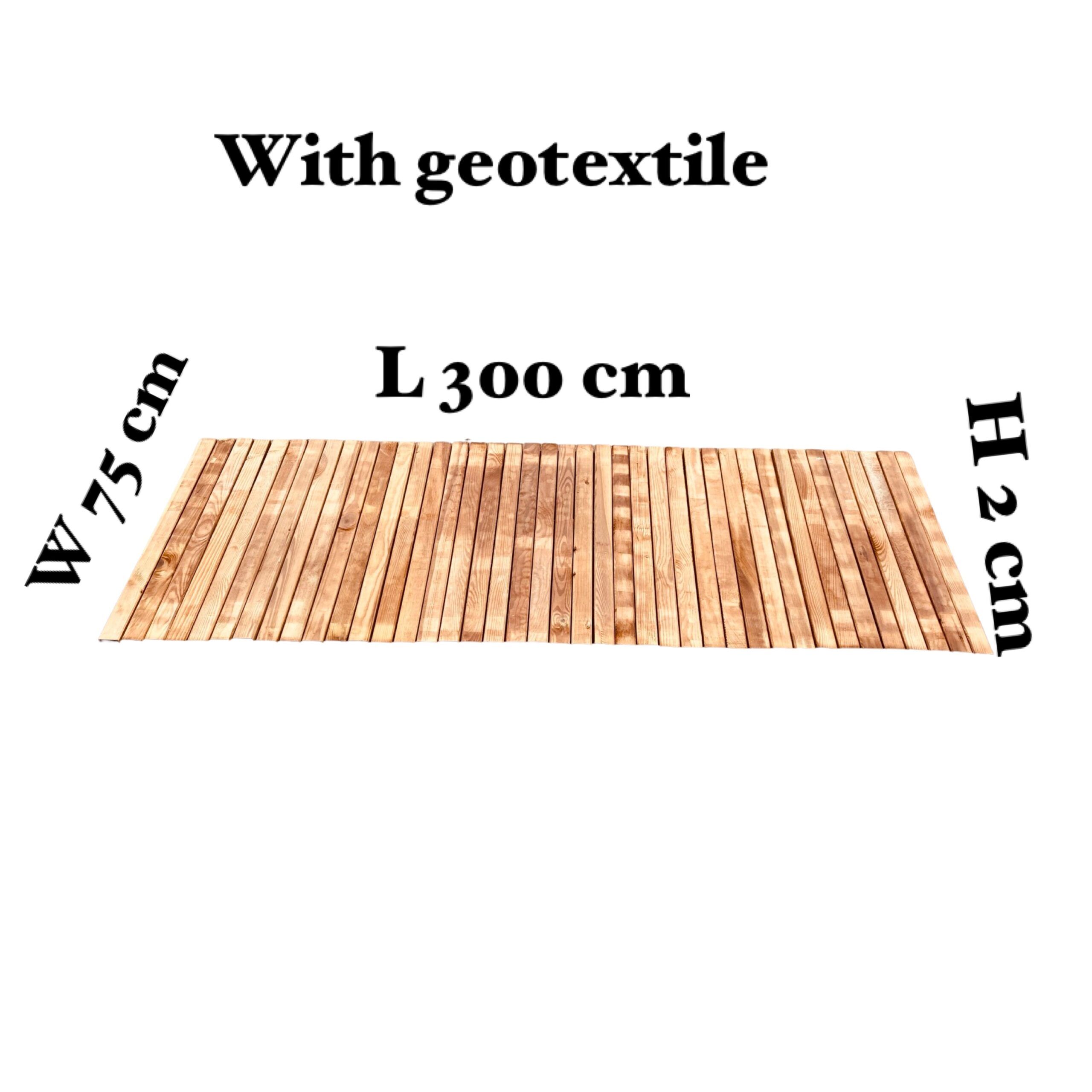 rollout walkway with geotextile