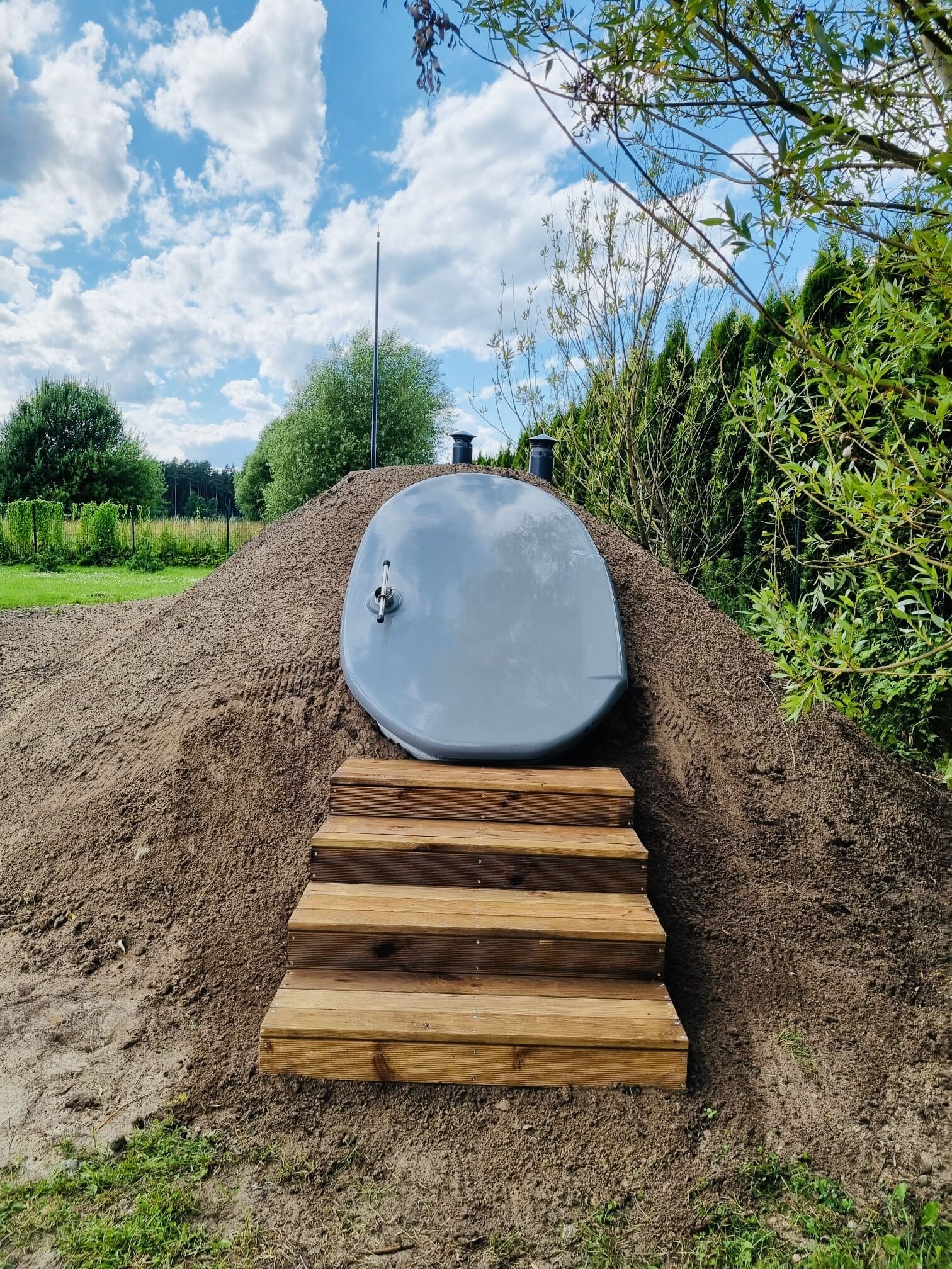 wooden steps to entrance