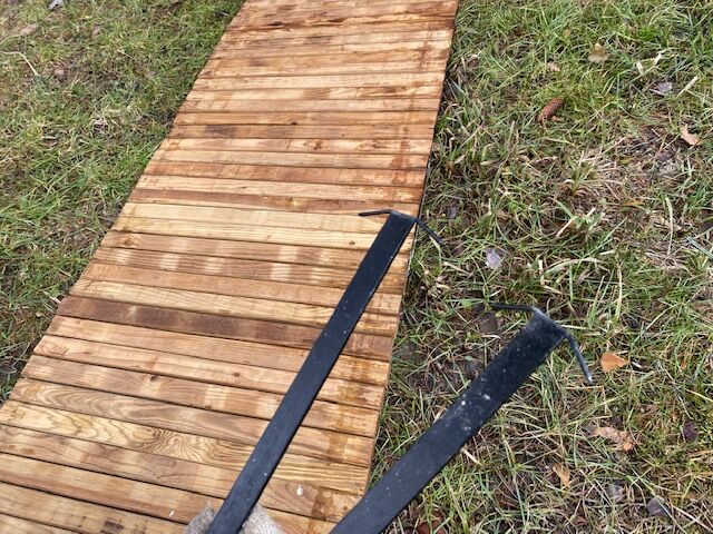 metal pin for wooden path